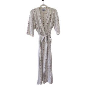 Vintage Lanz of Salzburg Floral Hearts Print Tie Waist Wrap Dress Women's Size M